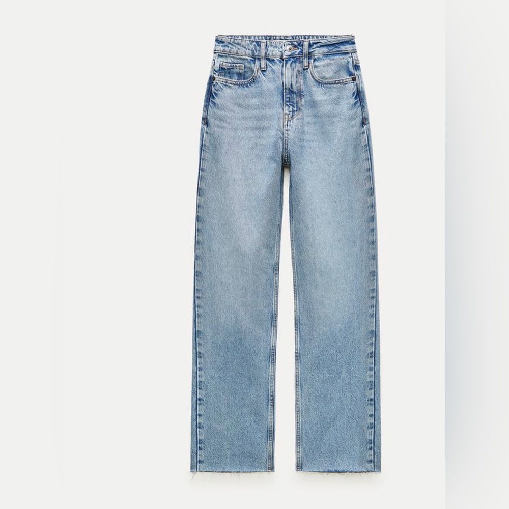 ZARA HIGH WAISTED WIDE LEG JEANS